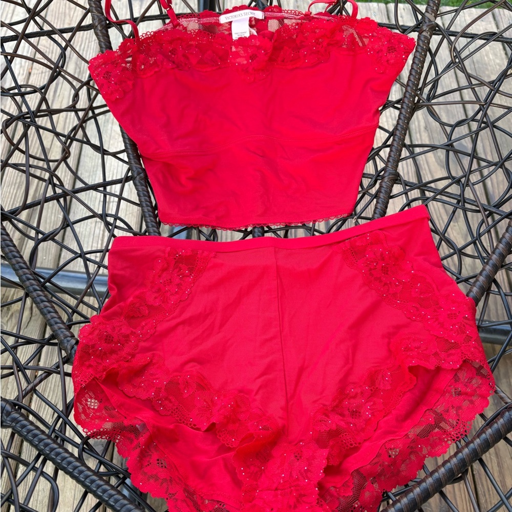 Victoria Secret Red Modal Cami Set XL